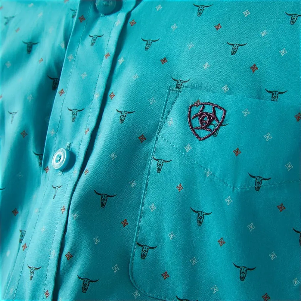 ARIAT Boys Classic Fit Turquoise Shirt