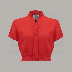Bonnie Sailor Blouse Short Sleeve in Lipstick Red