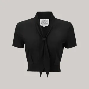 Bonnie Sailor Blouse Short Sleeve in Liquorice Black