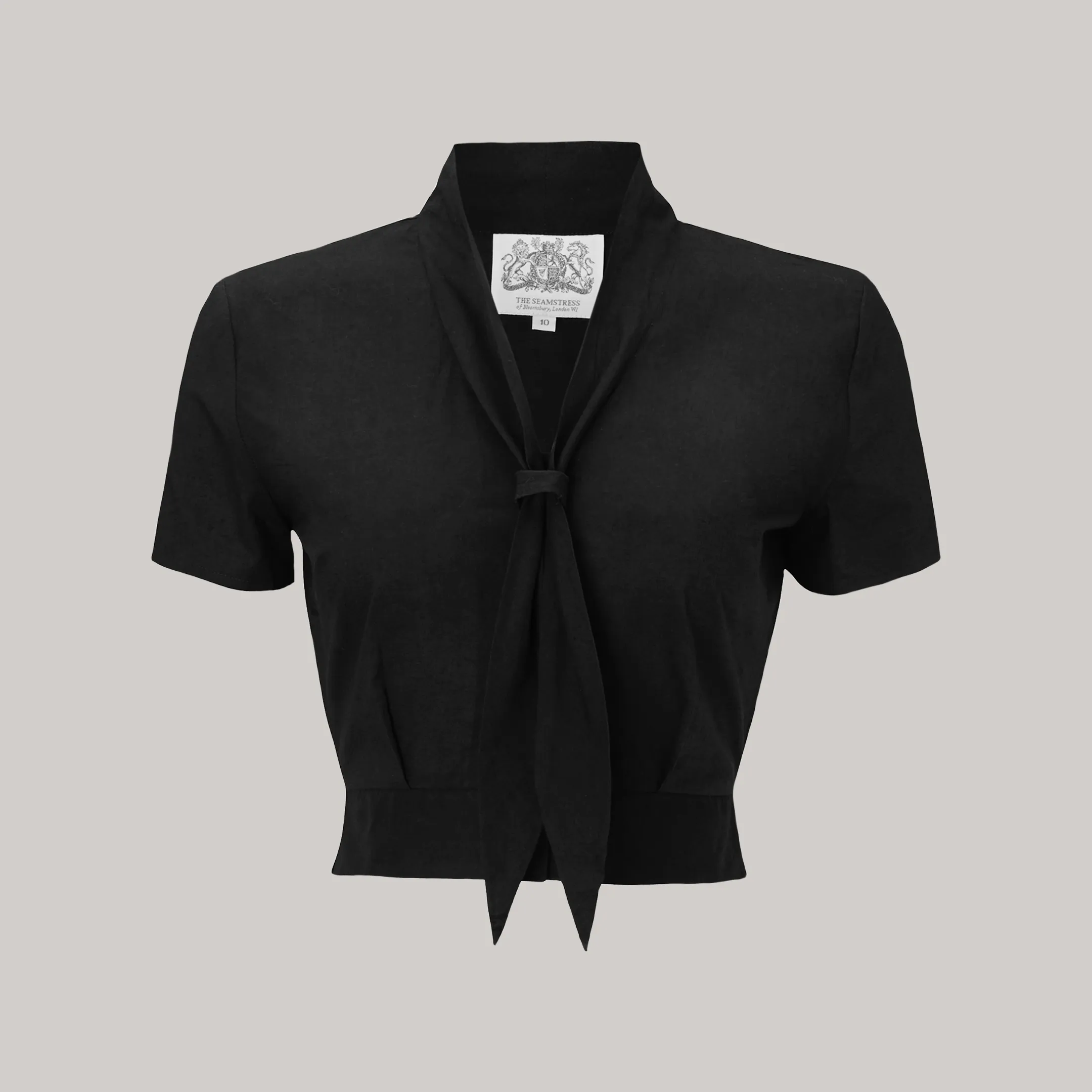 Bonnie Sailor Blouse Short Sleeve in Liquorice Black