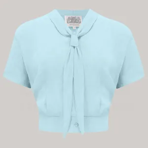 Bonnie Sailor Blouse Short Sleeve in Powder Blue