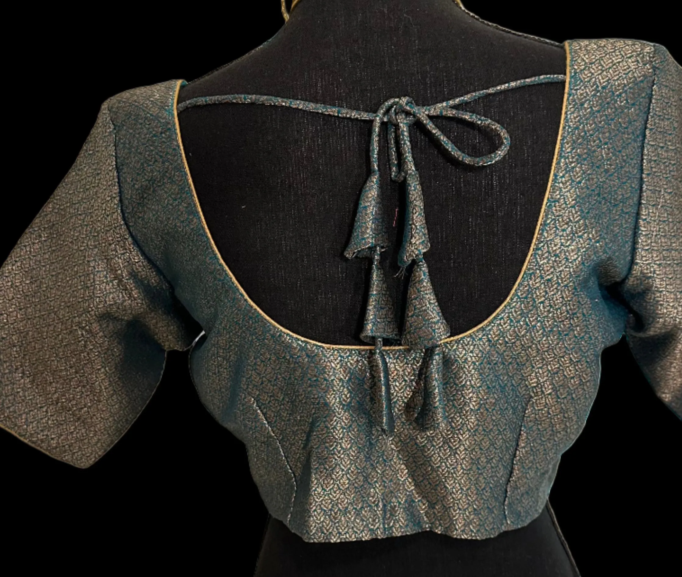 Brocade pure silk emerald green blouse online usa silk blouses ready to wear online shopping bandhani blouse online