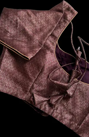 Brocade pure silk maroon  blouse online usa silk blouses ready to wear online shopping bandhani blouse online