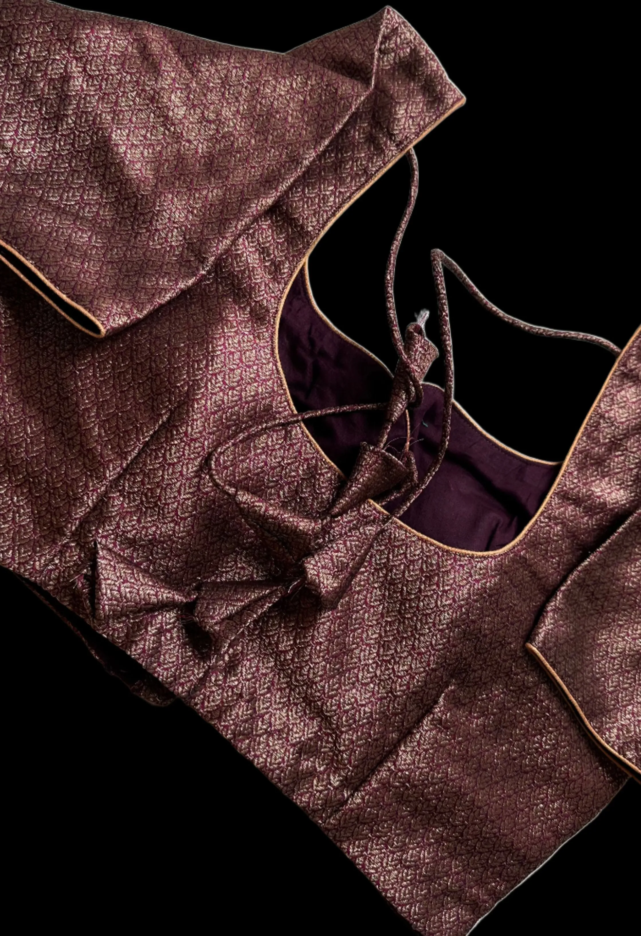 Brocade pure silk maroon  blouse online usa silk blouses ready to wear online shopping bandhani blouse online
