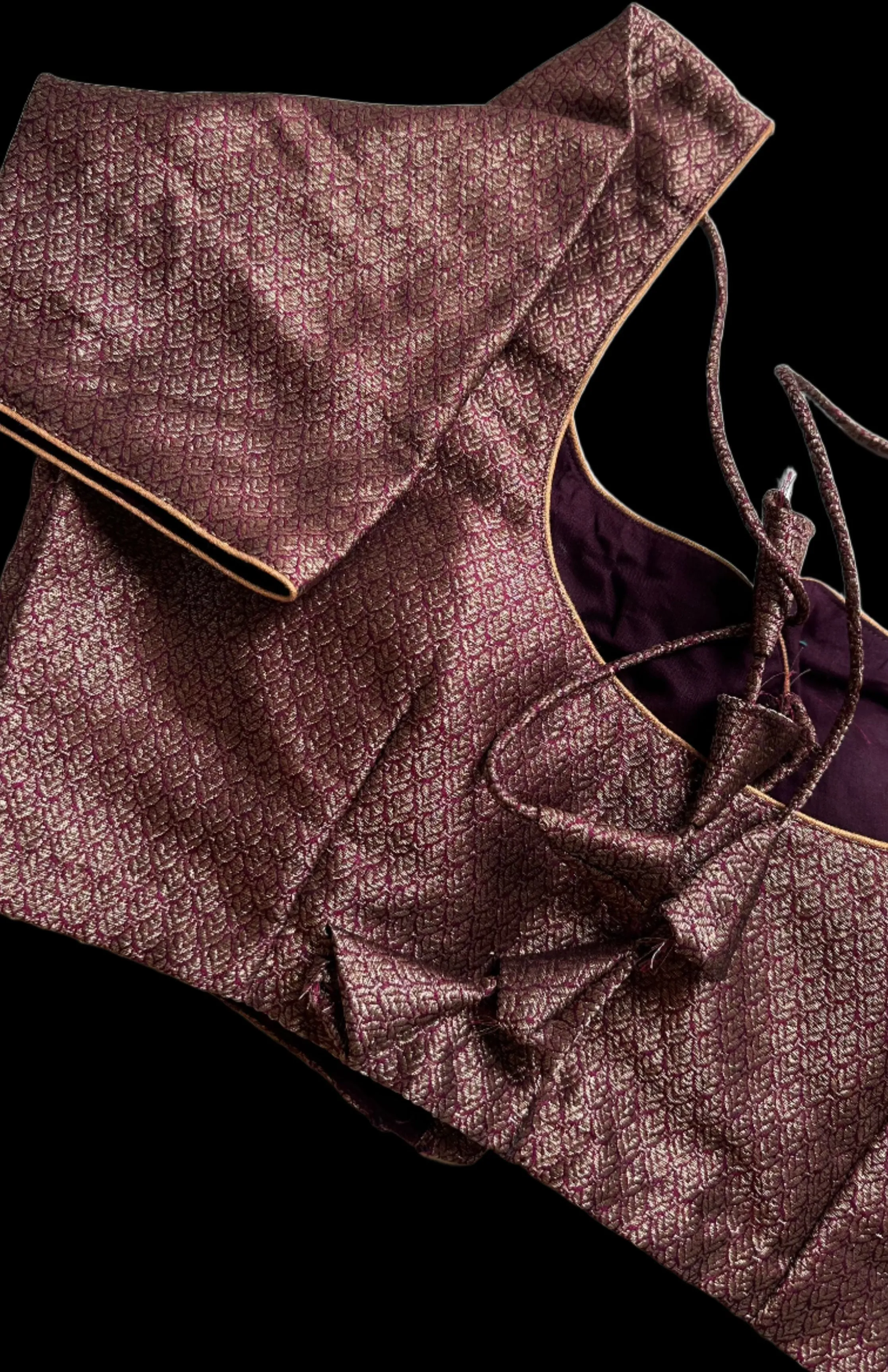 Brocade pure silk maroon  blouse online usa silk blouses ready to wear online shopping bandhani blouse online