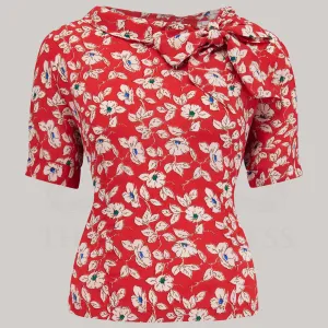 Cindy Blouse in Pansy Print