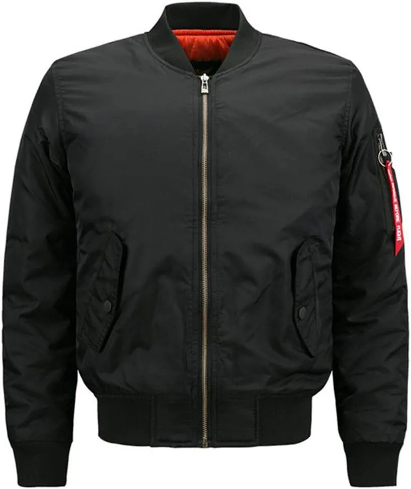Cresay Men's Sportswear Bomber Jackets Blouson Coats Thick Outwear