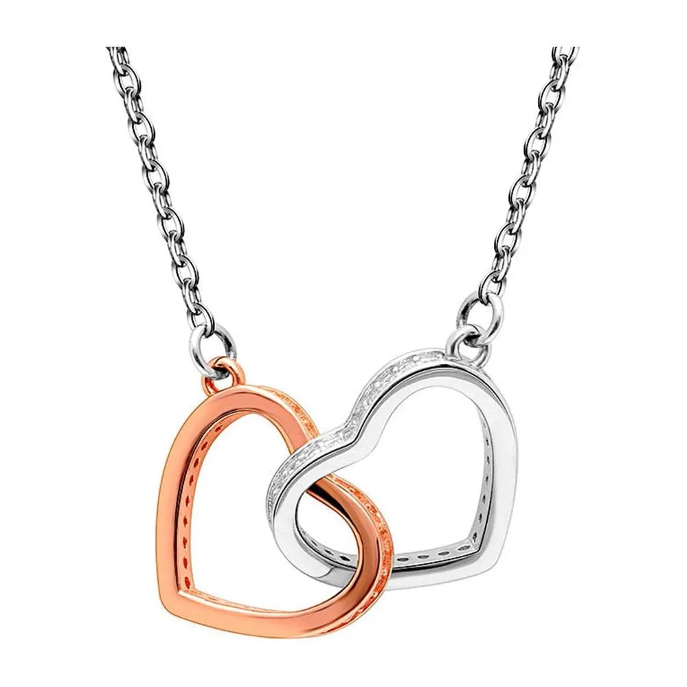 Daughter Greeting Card Sterling Silver Hearts Necklace Girls