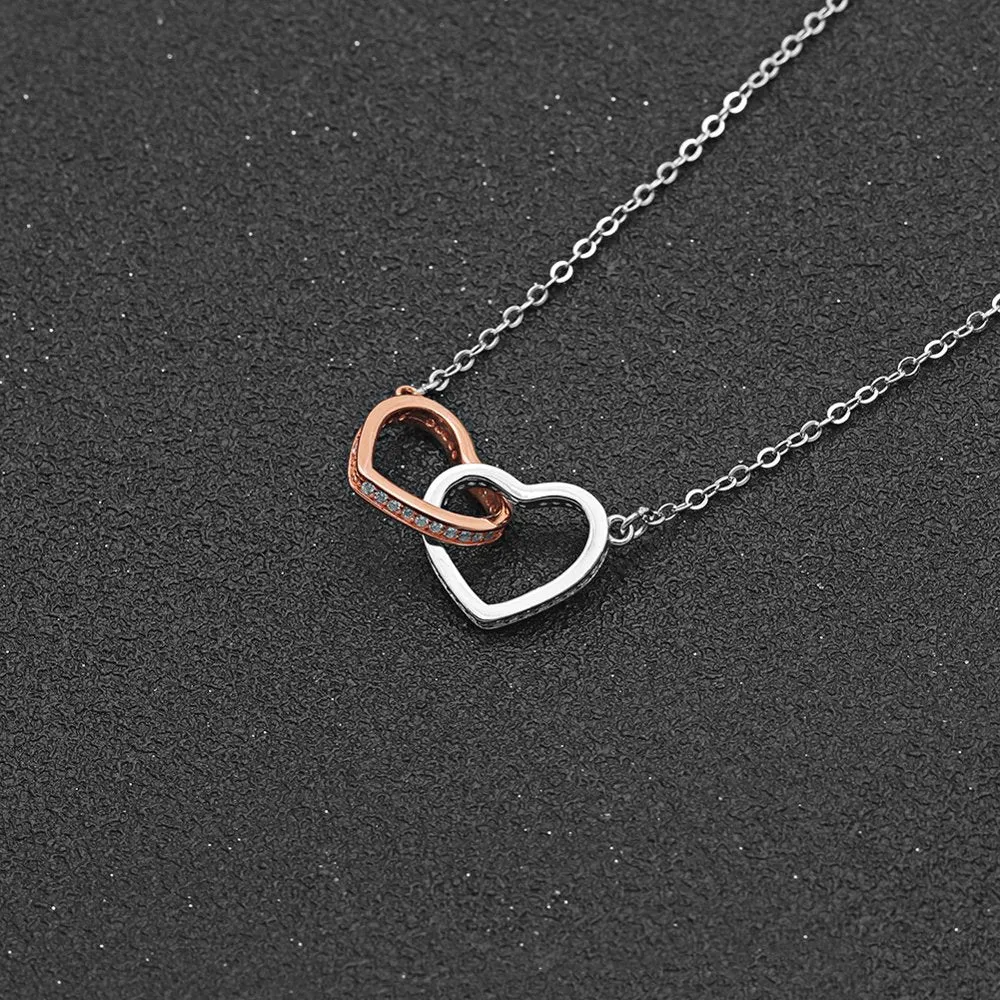 Daughter Greeting Card Sterling Silver Hearts Necklace Girls