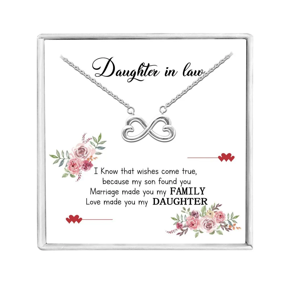 Daughter Greeting Card Sterling Silver Hearts Necklace Girls