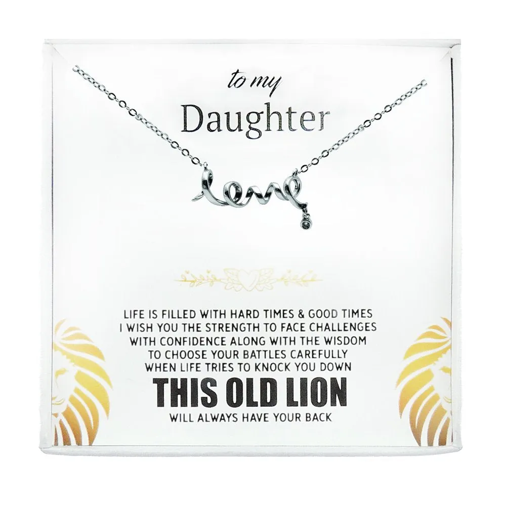 Daughter Greeting Card Sterling Silver Hearts Necklace Girls