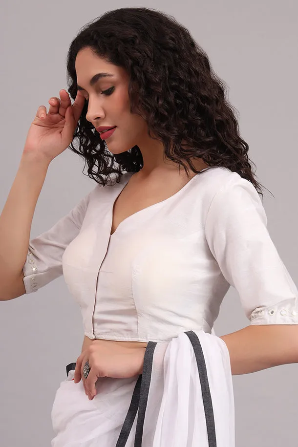 Dazzle Daisy Embroidered Cotton Blouse  White