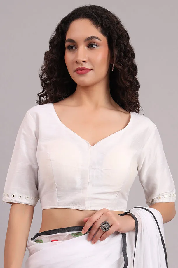 Dazzle Daisy Embroidered Cotton Blouse  White