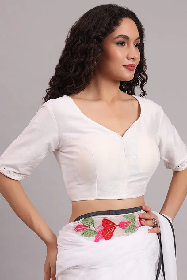 Dazzle Daisy Embroidered Cotton Blouse  White
