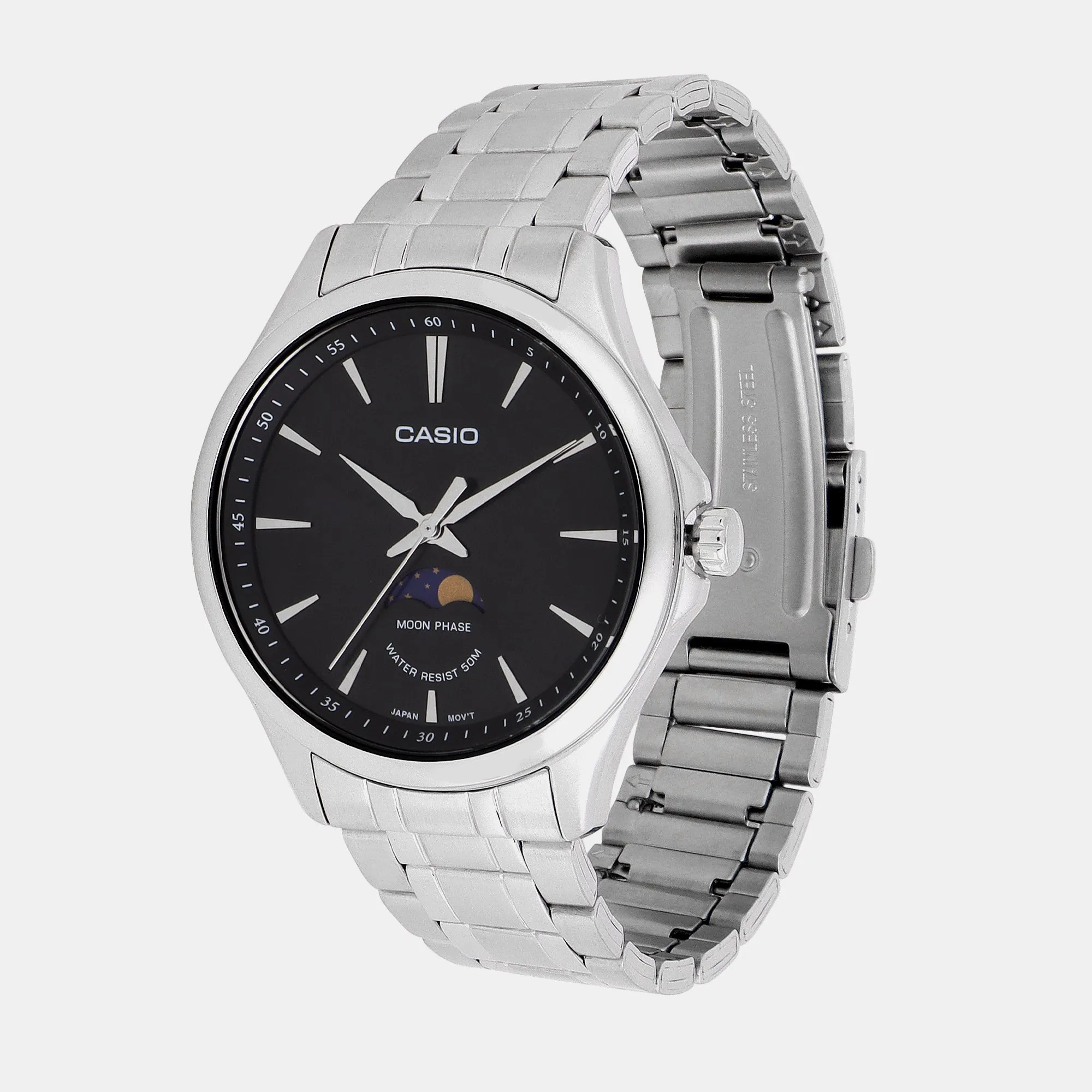 Enticer Black Men's Analog Stainless Steel Watch A2165 - MTP-M100D-1AVDF