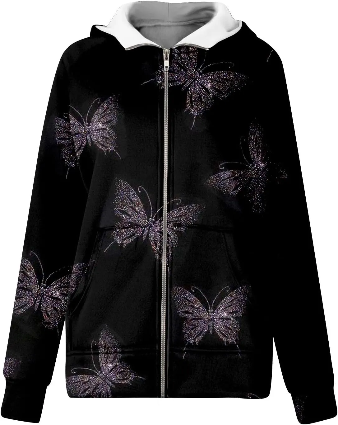 GOFULY Zip Up Hoodies For Women Trendy Long Sleeve Hooded Sweatshirts Fall Thumb Holes Jackets Winter Outfits With Pockets