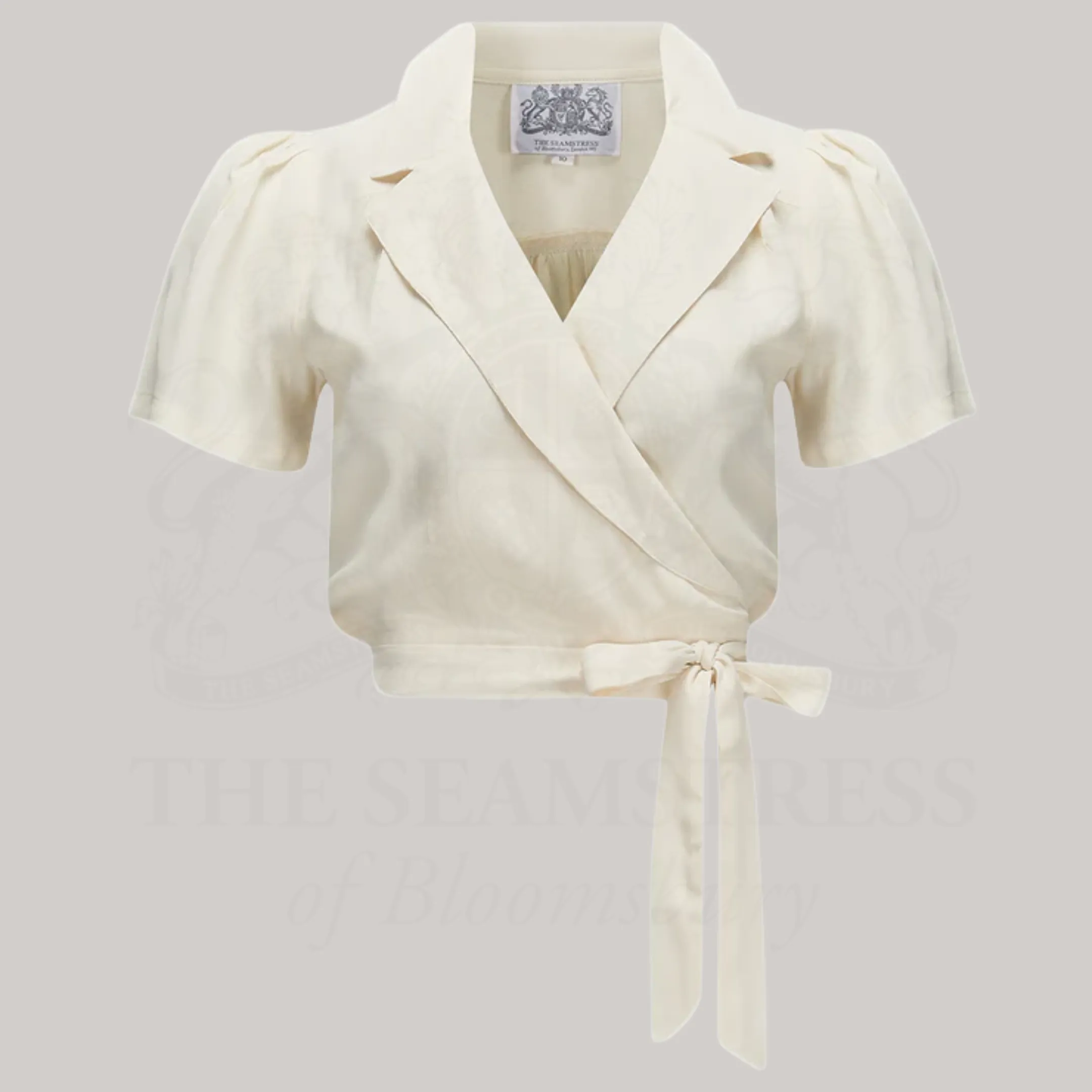 Greta Wrap Blouse in Cream