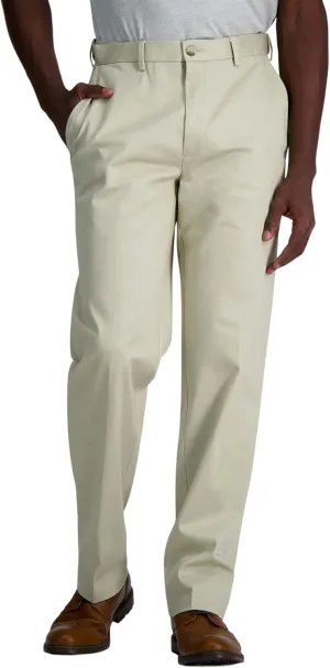 Haggar Men's Wrinkle Free Classic Fit Flat Front Khaki Pant