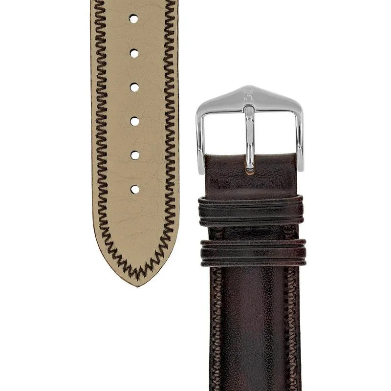 Hirsch ASCOT English Leather Watch Strap in BROWN