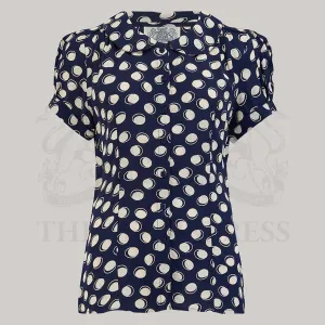 Jive Blouse in Navy Moonshine