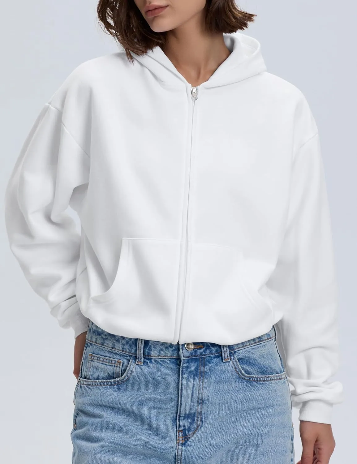kayamiya Women's Zip Up Hoodie Cropped Long Sleeve Fleece Sweatshirts Casual Jackets With Pockets