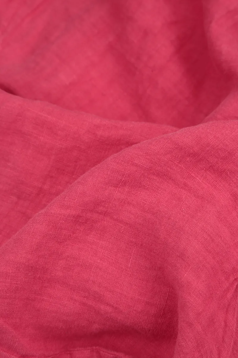 Layered Raspberry Gauze Linen Blouse