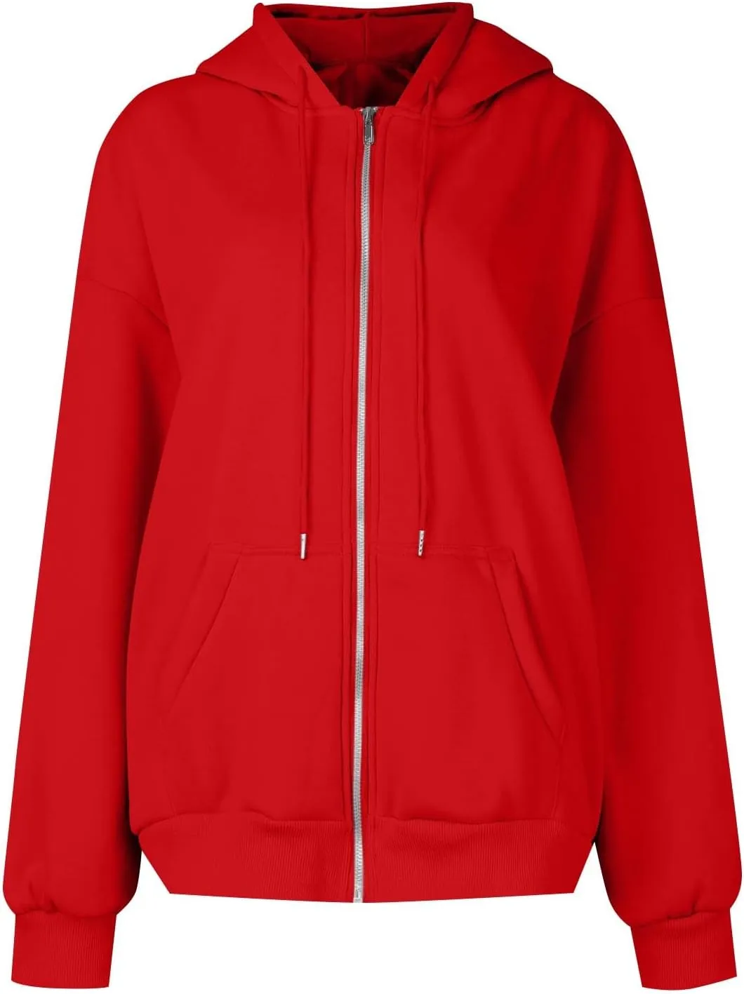 Lightweight Hoodies for Plus Size Women Zip Up 3x Long Sleeve Sweatshirt Jackets Loose Casual Tops with Pockets