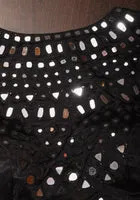 Made To Order: Black Mirror Embroidery blouse, Customizable