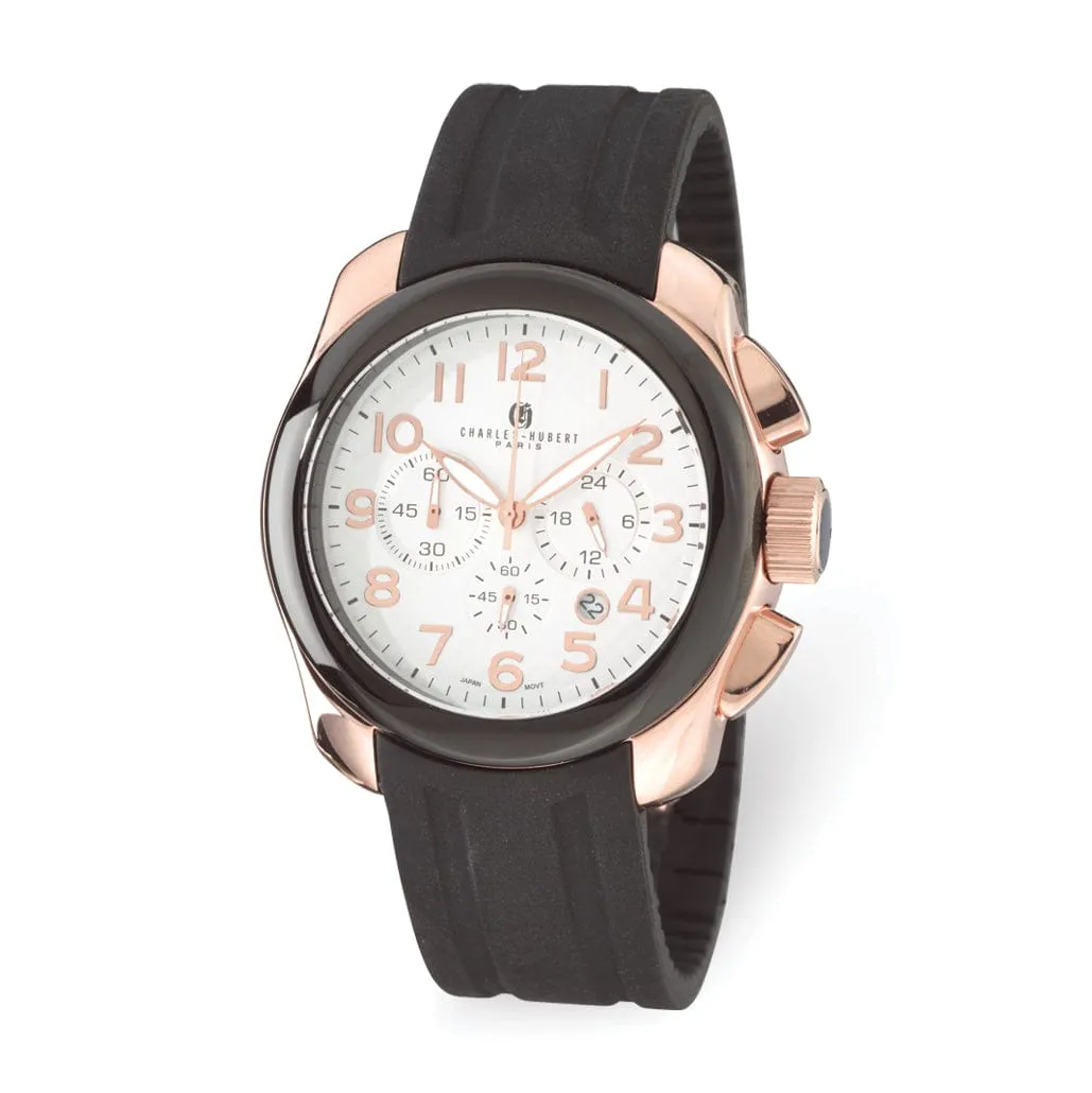 Men Charles Hubert Rose Gold-plated Chrono Watch
