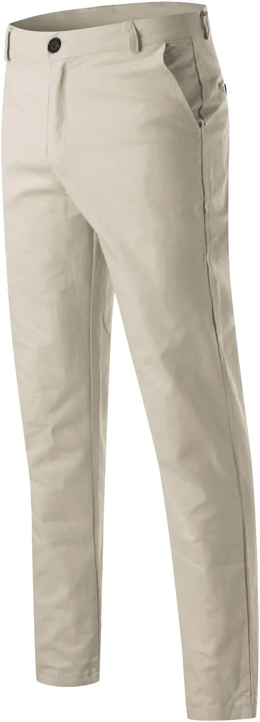 Men's Chino Pants Classic-Fit Casual Stretch Trousers Straight-Fit Wrinkle-Resistant Pants Casual Slim-Fit Pants