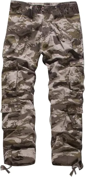 Mens Harem Pants 2024 Fashion Breathable Classic-Fit Cargo Pants Camous Printed Outdoor Sports Workout Jogger Pants