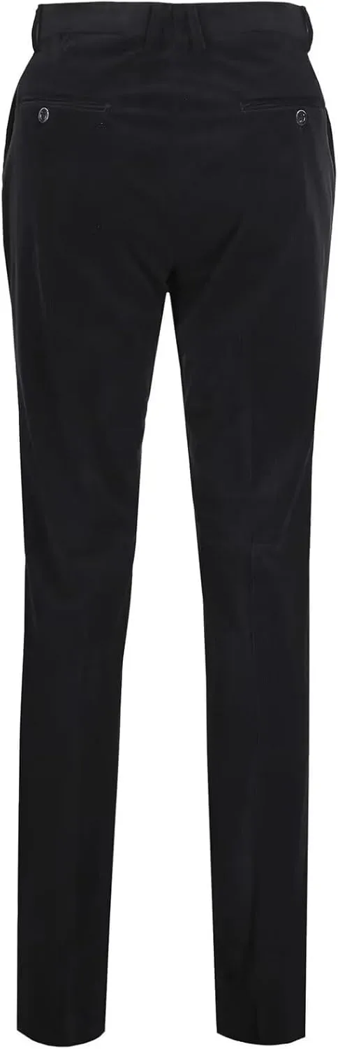 Men's Velvet Suit Trousers Classic Fit Flat Front Casual Pants