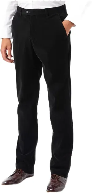 Men's Velvet Suit Trousers Classic Fit Flat Front Casual Pants