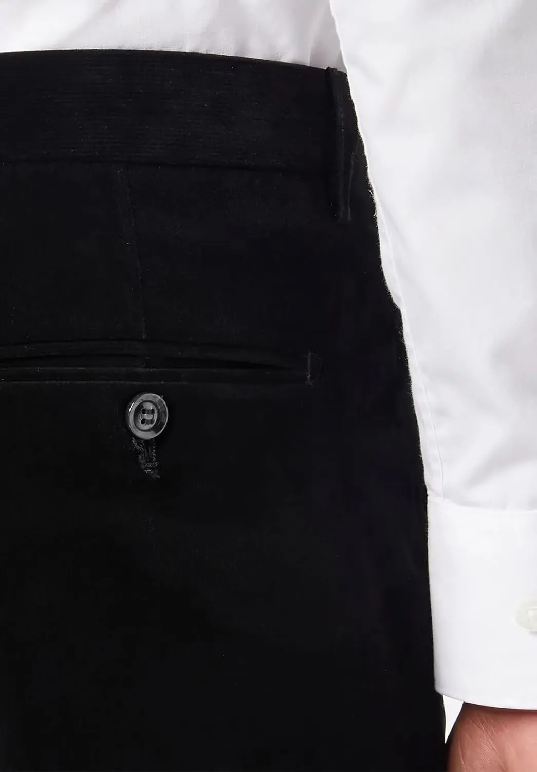 Men's Velvet Suit Trousers Classic Fit Flat Front Casual Pants