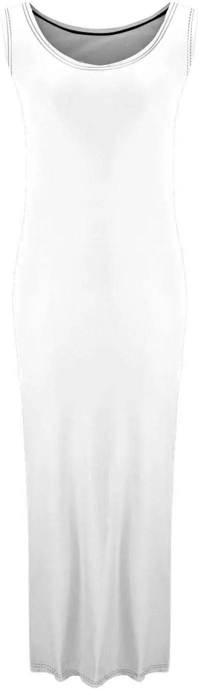 NaRHbrg Women's Sleeveless Maxi Dress Summer Casual Bodycon Tank Dress Stretchy Slim Fit Long Dresses for Party Evening Beach