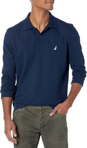 Nautica Men's Classic Fit Long-Sleeve Deck Polo