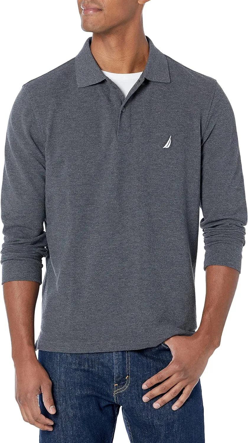 Nautica Men's Classic Fit Long-Sleeve Deck Polo
