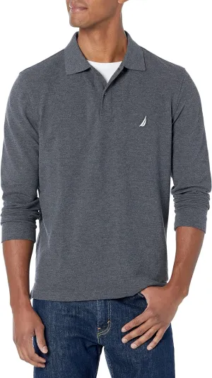 Nautica Men's Classic Fit Long-Sleeve Deck Polo