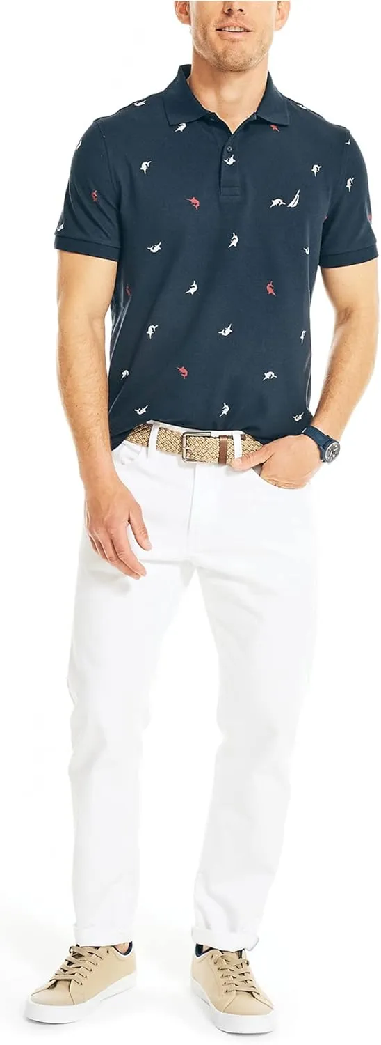 Nautica Men's Classic Fit Printed Deck Polo