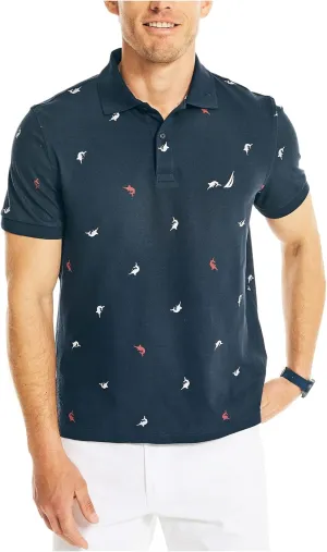 Nautica Men's Classic Fit Printed Deck Polo