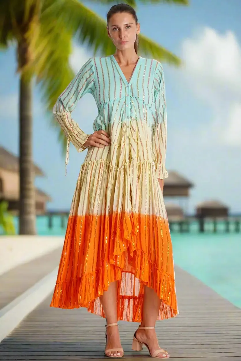 Ombrey Tiered High Low Dress