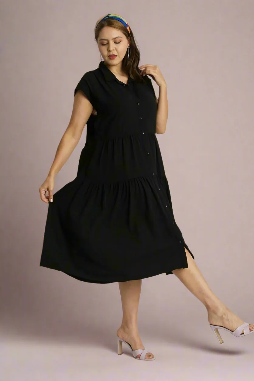 On the Way Tiered Maxi Dress in Curvy