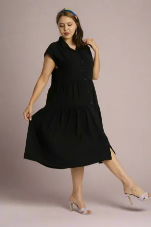 On the Way Tiered Maxi Dress in Curvy
