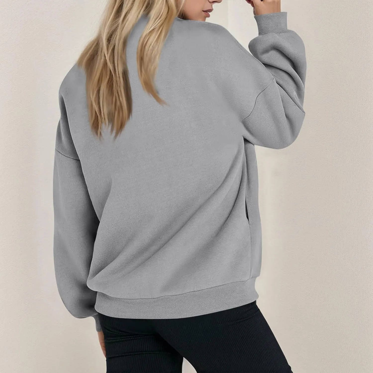 Oversized Zip Up Sweatshirt Women Fleece Bomber Zip Up Jacket Casual Teen Girls Athletic Sweat Jackets with Pockets