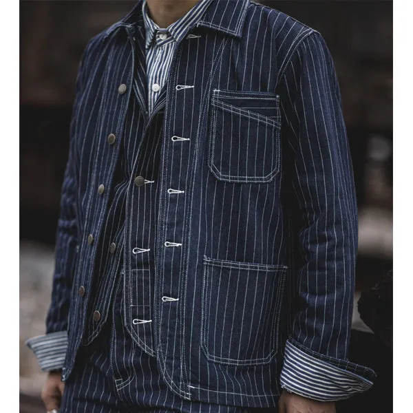 Retro Striped Denim Jacket