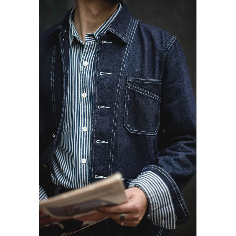 Retro Striped Denim Jacket