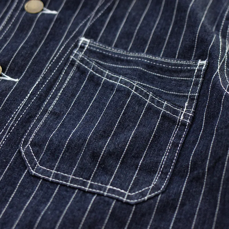 Retro Striped Denim Jacket