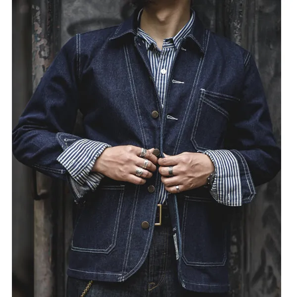Retro Striped Denim Jacket
