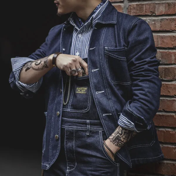 Retro Striped Denim Jacket