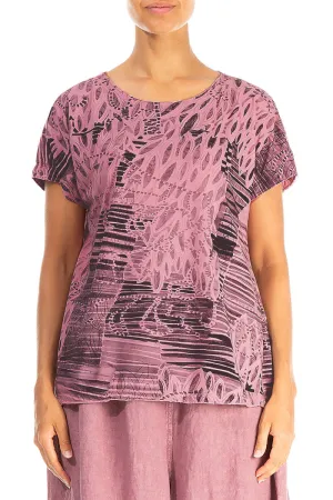 Short Sleeves Mauve Taupe Serenity Cotton Top
